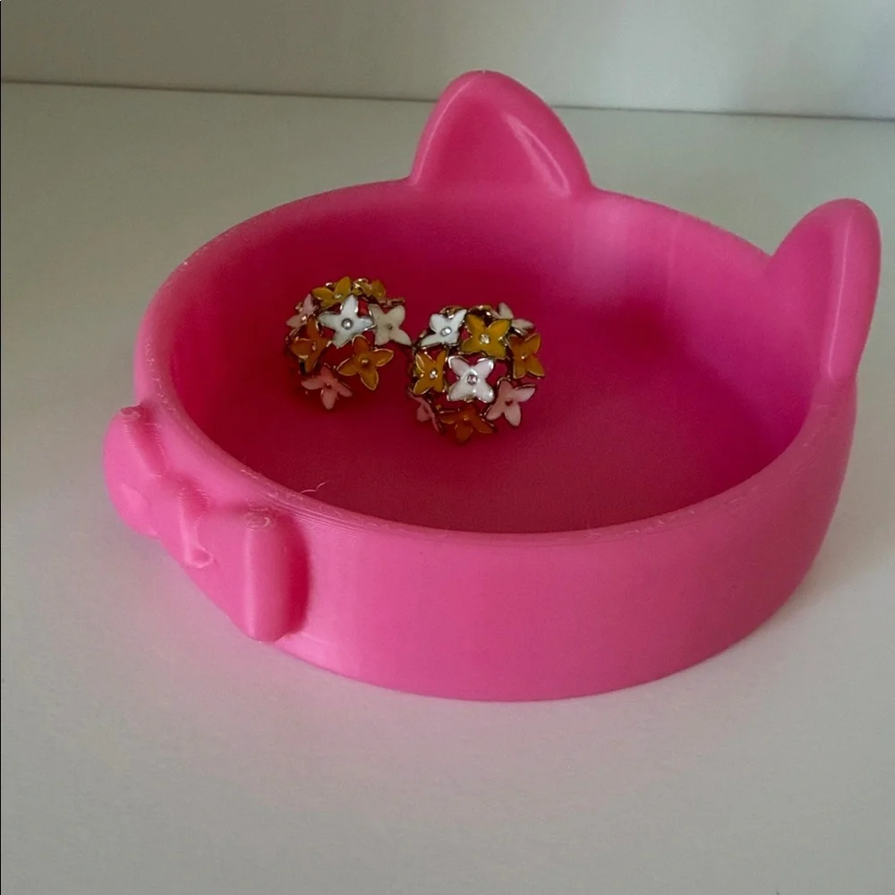 Pink Cat Ear Jewelry Dish